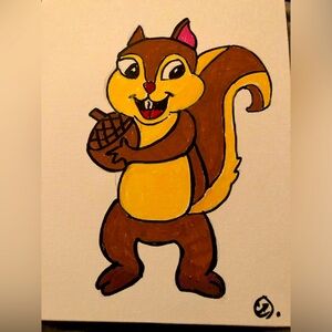 Colorful Cartoon Squirrel Art
